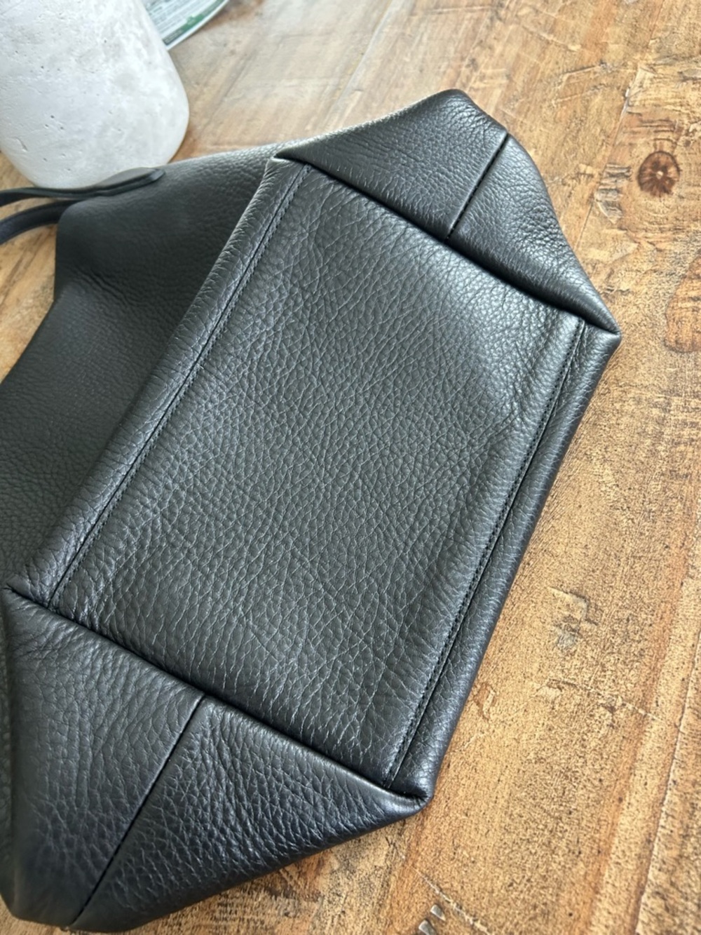 NWT Madewell Black Pebbled Leather Shopper Tote - Picture 9 of 11